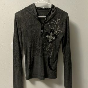 Cowgirl Legend thermal hooded shirt sz small